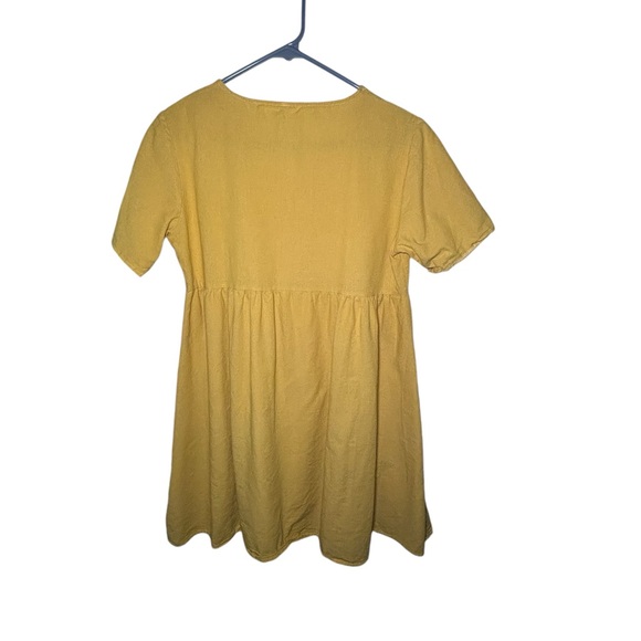 Mustard Yellow Cotton Blend Dress EUC - Picture 2 of 4